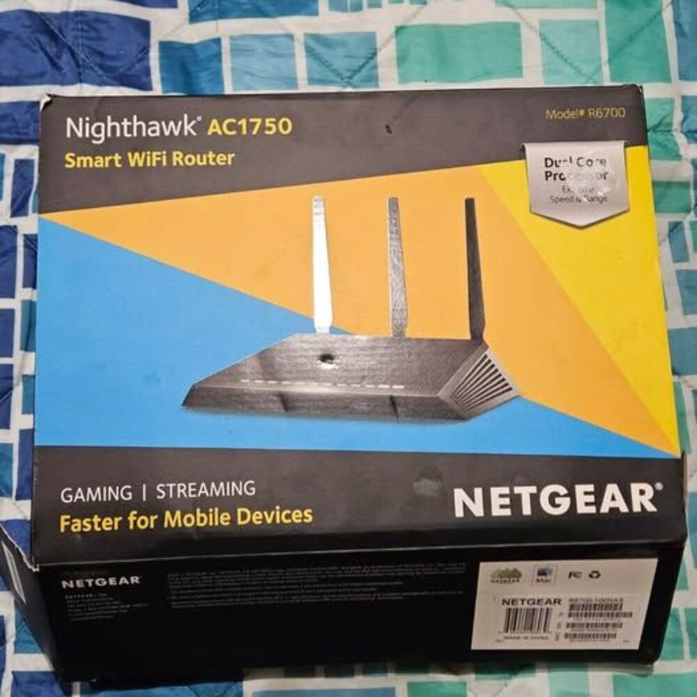 NETGEAR Nighthawk AC1750 Smart WiFi Router (Model# R6700).